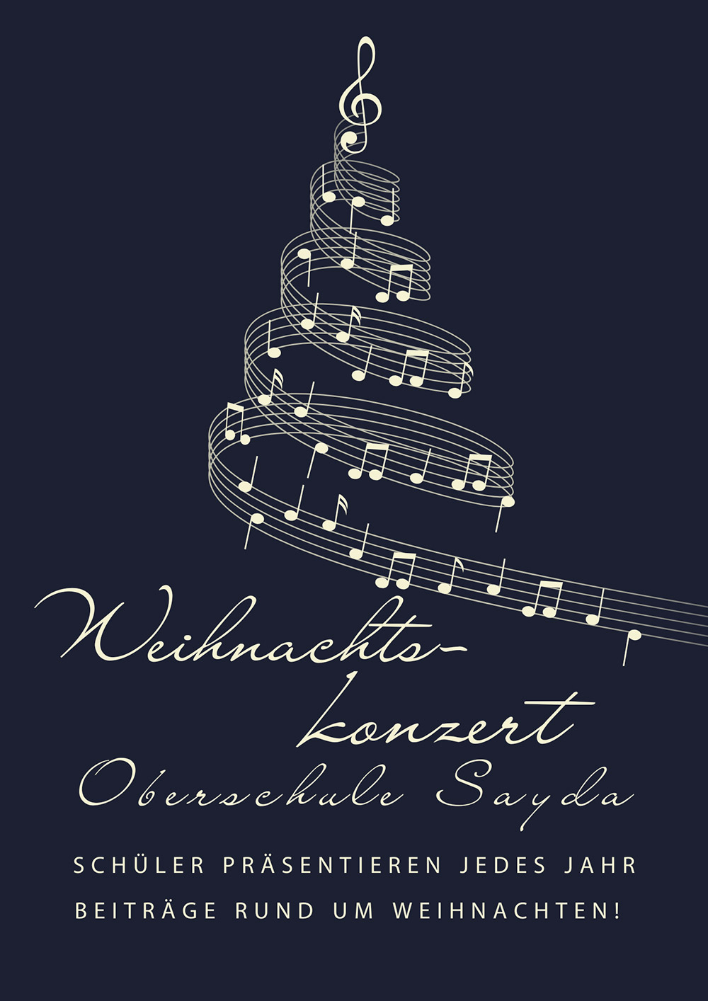 Ein Weihnachtsbaum als Notenleiter